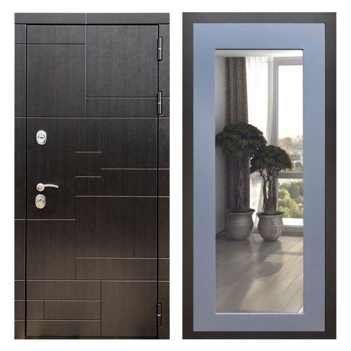 Дверь входная Great Doors Х20 Венге Зеркало 18 Силк Титан