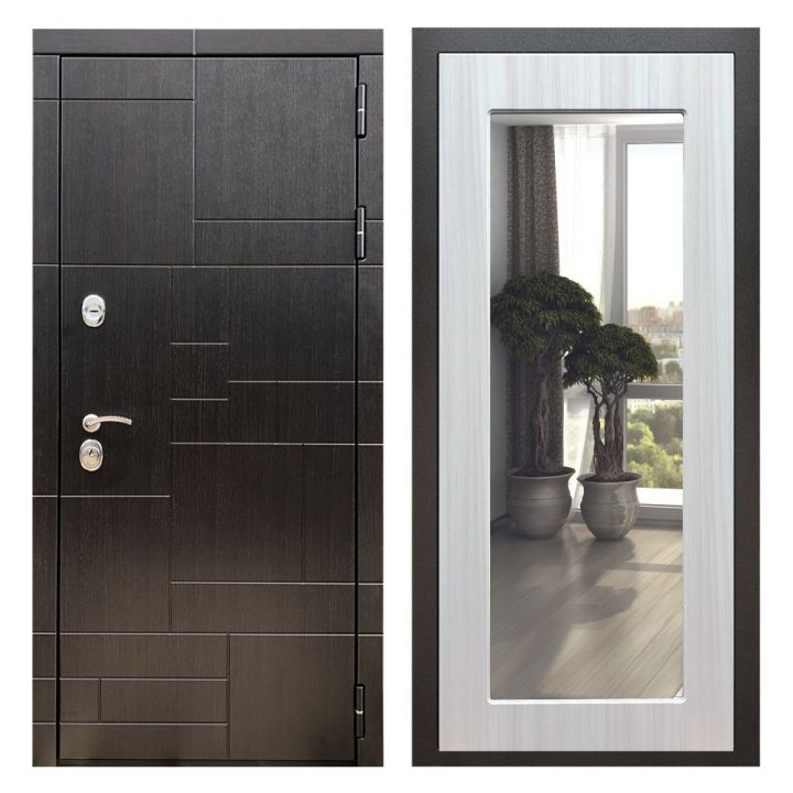 Дверь входная Great Doors Х20 Венге Зеркало 18 Сандал Светлый
