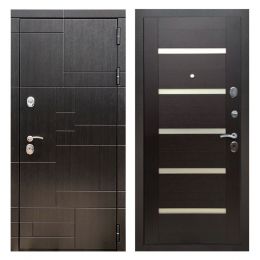 Дверь входная металлическая Great Doors Х20 Венге Царга СБ-14 Венге Белый Лакобель