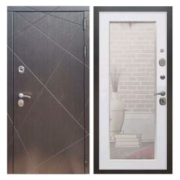 Дверь входная Great Doors Х13 Венге Зеркало 18 Белый Ясень