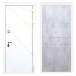 Дверь входная Great Doors Х13 Белая шагрень ФЛ-291 Бетон Светлый