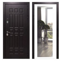 Дверь входная Great Doors Х8 Венге Зеркало XL Белый Софт
