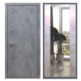 Дверь входная Great Doors Х13 Бетон Темный Зеркало Макси Бетон Светлый
