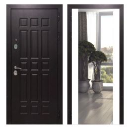 Дверь входная Great Doors Х8 Венге Зеркало Макси Белый Софт