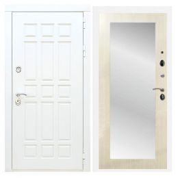 Дверь входная Great Doors Х8 Белая Шагрень Зеркало 18 Лиственница беж