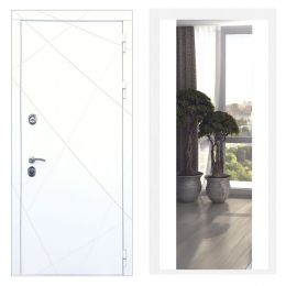 Дверь входная Great Doors Х13 Белая шагрень Зеркало Макси Белый Софт