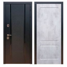 Дверь входная металлическая Great Doors Х25 Черный кварц ФЛ-117 Бетон Светлый