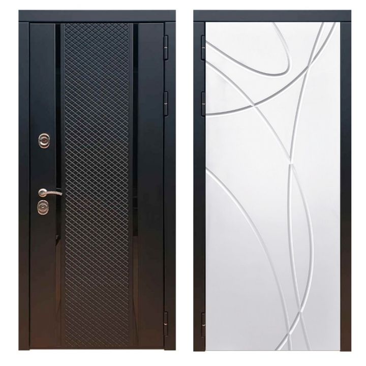 Дверь входная металлическая Great Doors Х25 Черный кварц ФЛ-247 Белый Софт