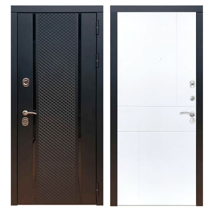 Дверь входная металлическая Great Doors Х25 Черный кварц ФЛ-290 Белый Софт