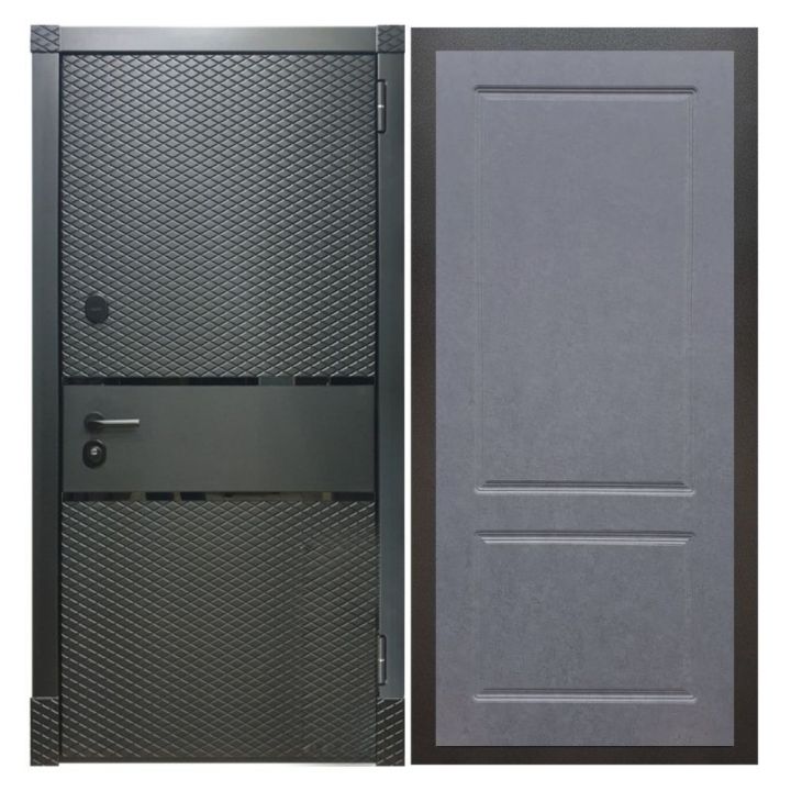 Дверь входная металлическая Great Doors Х15 Черный Кварц ФЛ-117 Штукатурка Графит