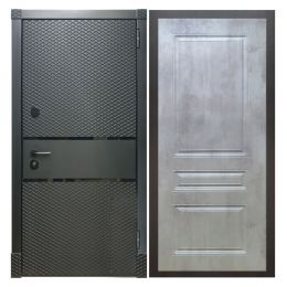 Дверь входная металлическая Great Doors Х15 Черный Кварц ФЛ-243 Бетон Светлый
