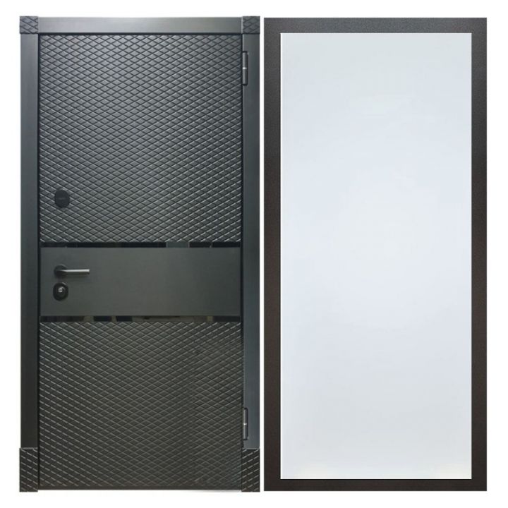 Дверь входная металлическая Great Doors Х15 Черный Кварц ФЛ-Гладкая Белый Софт