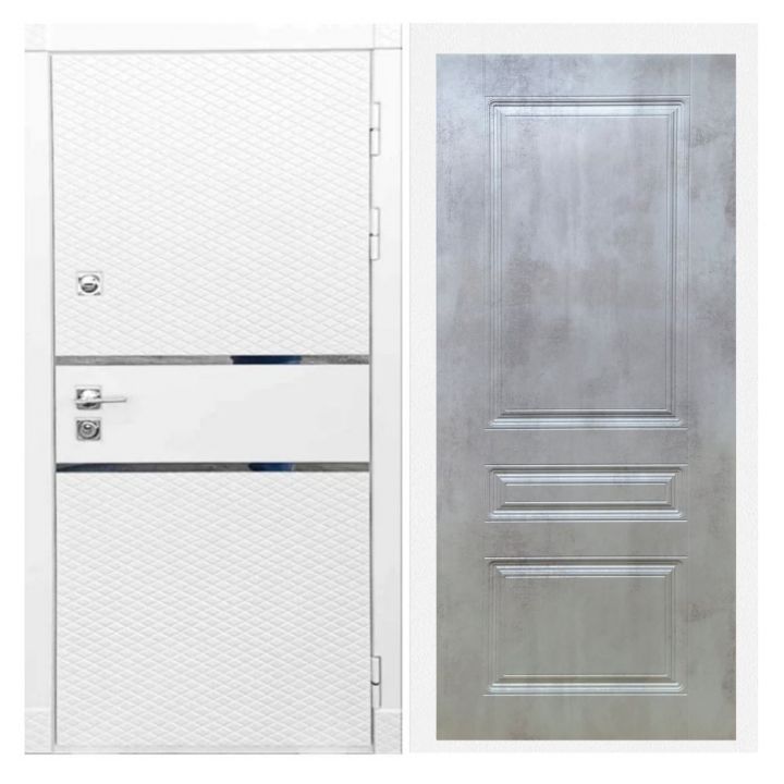 Дверь входная Great Doors Х15 Белый Софт ФЛ-243 Бетон Светлый