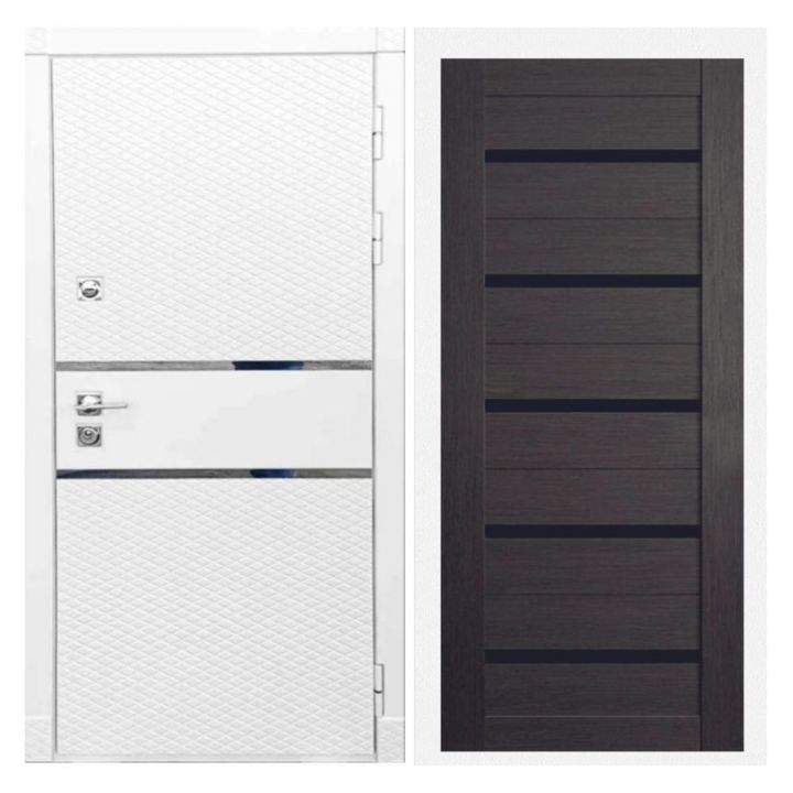 Дверь входная Great Doors Х15 Белый Софт Царга СБ-14 Венге Темный Лакобель