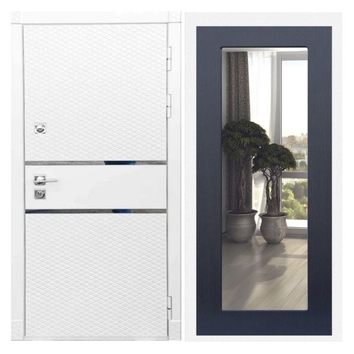 Дверь входная Great Doors Х15 Белый Софт Зеркало 18 Венге
