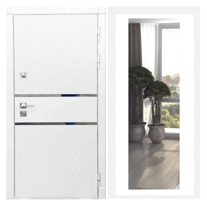 Дверь входная Great Doors Х15 Белый Софт Зеркало XL Белый Софт