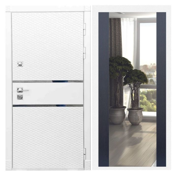 Дверь входная Great Doors Х15 Белый Софт Зеркало Макси Венге