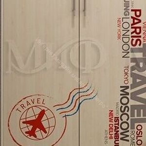 Детская "Вега-1" с фотопечатью Дуб Беленый, Travel Красный