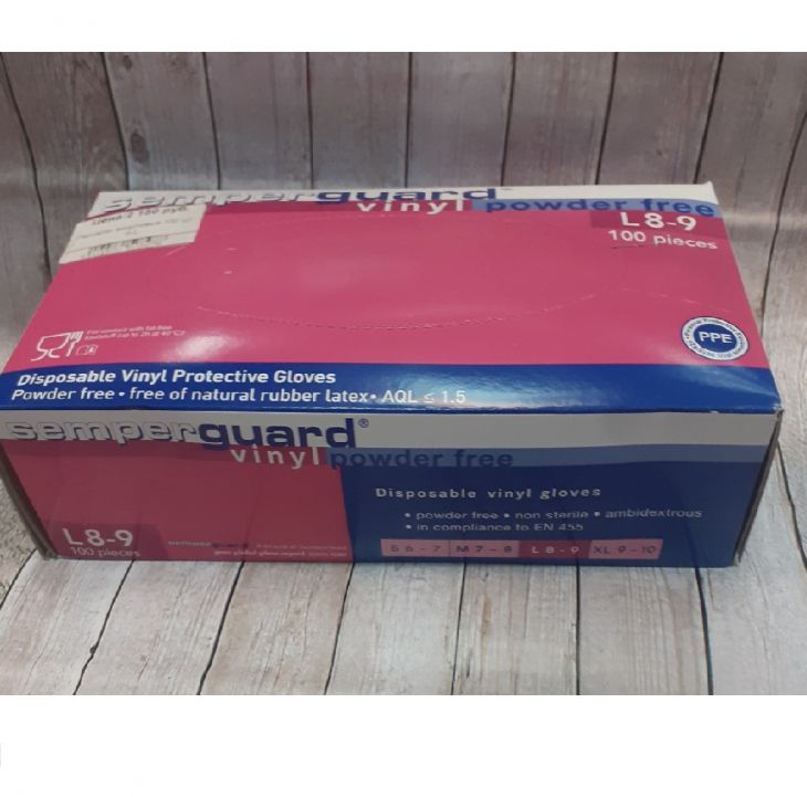 Перчатки SEMPERGUARD VINYL неопудренные 100 шт р.L 8-9