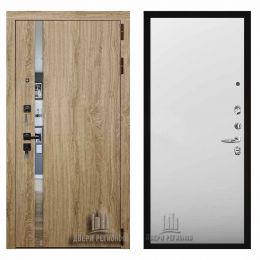 Дверь входная Двери Регионов TESLA Дуб мелфорд софт LW Гладкая Манхэттен металлическая