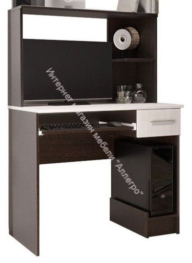 Стол компьютерный №3 Дуб белёный, Венге