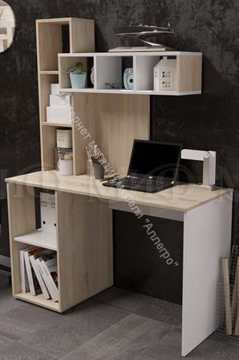 Стол компьютерный №4 Белый, Дуб Сонома