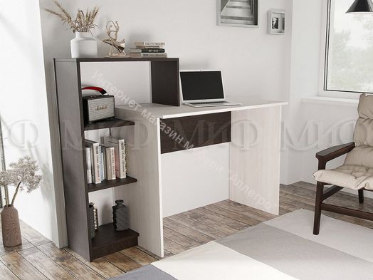 Стол компьютерный №5 Дуб Беленый, Дуб Венге