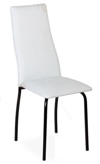 Кухонный стул "Волна" Белый крокодил матовый/Ноги чёрные