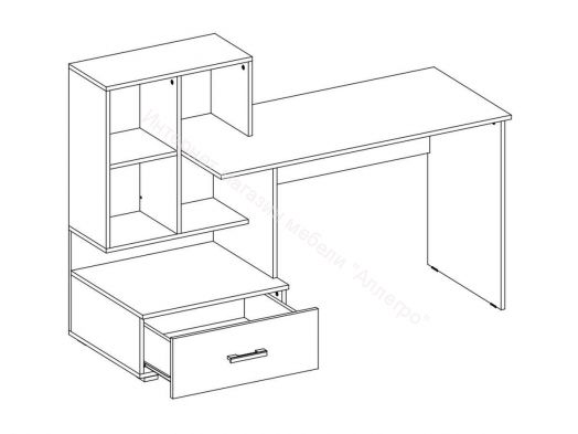 Стол компьютерный угловой №8 Сандал светлый, Дуб Венге