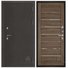 Дверь входная Двери Регионов Термо 3 Антик Темное Серебро 2125 Серый Велюр