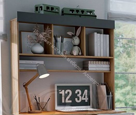 Стол письменный Мартина ЛДСП Графит, Дуб Крафт