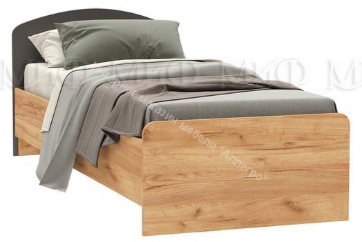 Кровать детская Мартина 0,8х2,0м ЛДСП Графит, Дуб Крафт