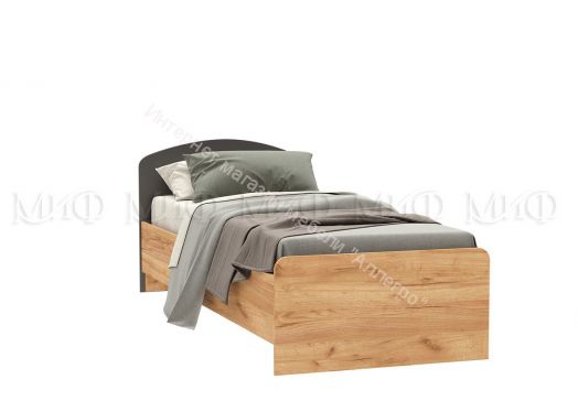 Кровать детская Мартина 0,8х2,0м ЛДСП Графит, Дуб Крафт