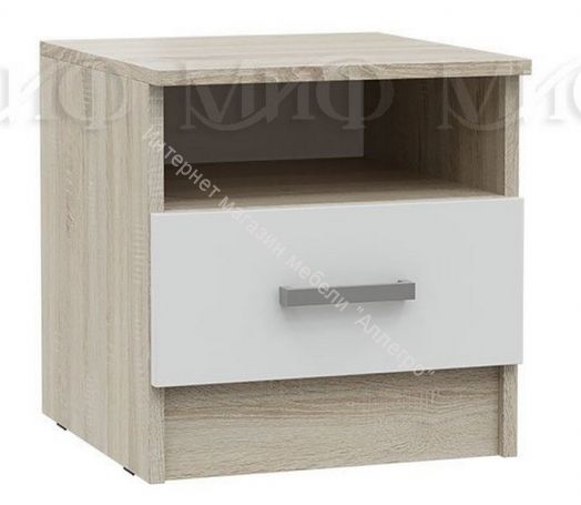 Тумба прикроватная Мартина ЛДСП Белый глянец, Дуб Сонома