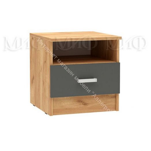 Тумба прикроватная Мартина ЛДСП Графит, Дуб Крафт