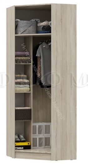 Шкаф угловой Мартина  ЛДСП Белый глянец, Дуб Сонома