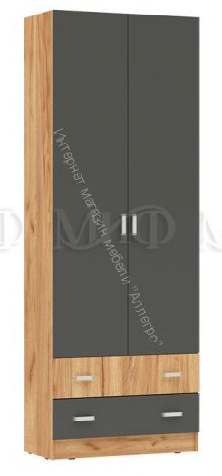 Шкаф Мартина ЛДСП  Графит, Дуб Крафт