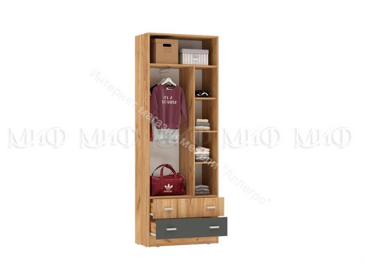 Шкаф Мартина ЛДСП  Графит, Дуб Крафт