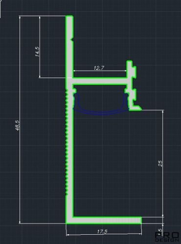 Теневой плинтус скрытого монтажа Pro Design 7210 белый