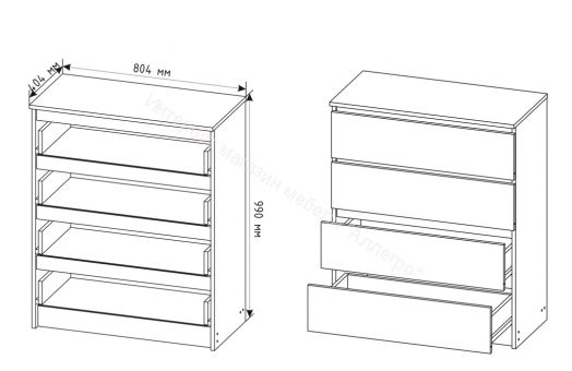 Комод "Мори" МК800.4 Белый
