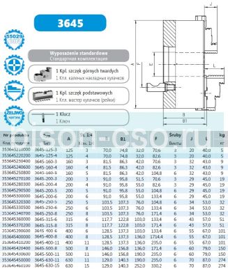 Патрон токарный 3645-500-8 Bison-Bial Польша  DIN 55029 Кэмлокк