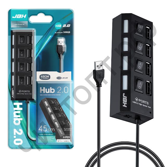 USB HUB USB-хаб H-05 USB 2.0 с выключ (4 USB)