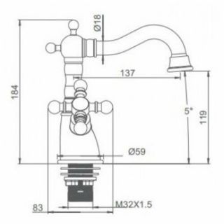 LAVABO KRANT GAPPO G1389-4, qızılı cizgi 1