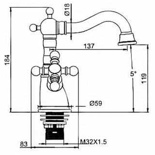 LAVABO KRANT GAPPO G1389-4, qızılı cizgi 2