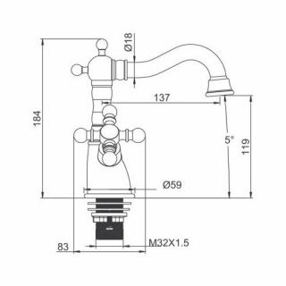 LAVABO KRANT GAPPO G1389-4, qızılı cizgi 4