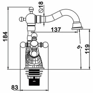 Eskiz : LAVABO KRANT GAPPO G1389-6 qızılı rəng