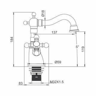 Cizgi - LAVABO KRANT GAPPO G1389-6 qızılı rəng