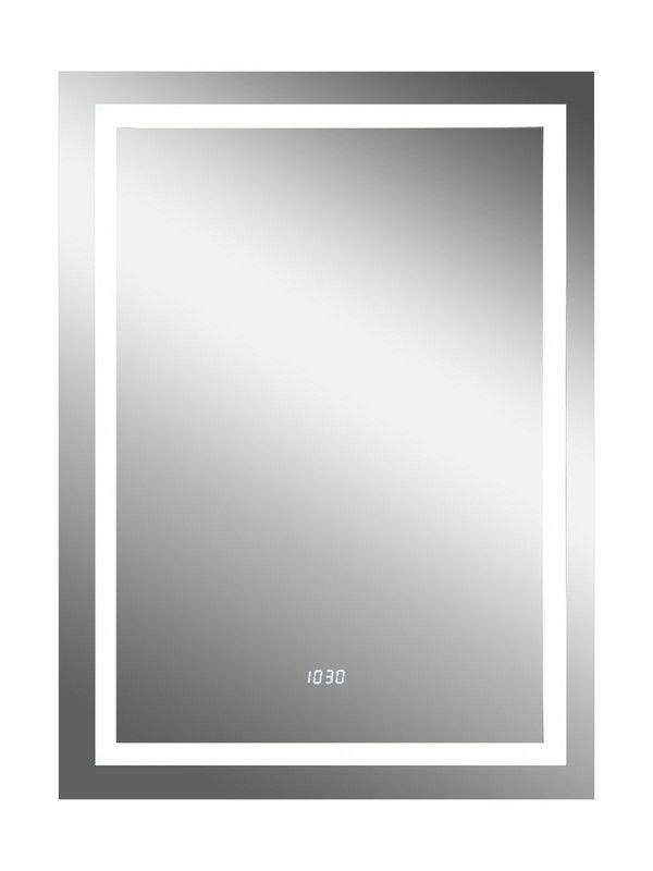 Зеркало Континент Verte Led 500х700 с часами, датчиком движения ЗЛП477