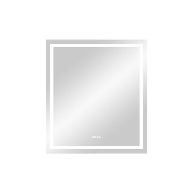 Зеркало Континент Verte Led 800х900 с часами, датчиком движения ЗЛП630
