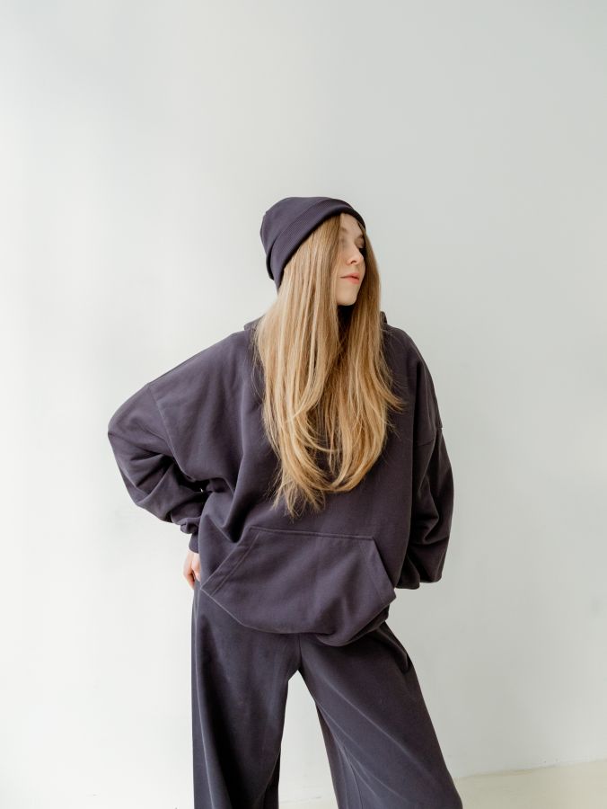 Худи оверсайз в цвете графит